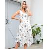 imageHOTOUCH Womens Casual Summer Dress Sleeveless Sundress Hankerchief Hem Midi Tank Dresses Beach Dress with PocketsPinkwhite