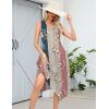 imageHOTOUCH Womens Casual Summer Dress Sleeveless Sundress Hankerchief Hem Midi Tank Dresses Beach Dress with PocketsStripe Floral