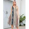 imageHOTOUCH Womens Casual Summer Dress Sleeveless Sundress Hankerchief Hem Midi Tank Dresses Beach Dress with PocketsStripe Floral