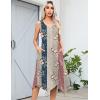 imageHOTOUCH Womens Casual Summer Dress Sleeveless Sundress Hankerchief Hem Midi Tank Dresses Beach Dress with PocketsStripe Floral