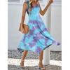 imageHOTOUCH Womens Casual Summer Dress Sleeveless Sundress Hankerchief Hem Midi Tank Dresses Beach Dress with PocketsTiedye