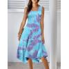 imageHOTOUCH Womens Casual Summer Dress Sleeveless Sundress Hankerchief Hem Midi Tank Dresses Beach Dress with PocketsTiedye
