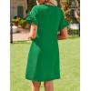 imageHOTOUCH Womens Summer Dress 2025 Short Sleeve ALine Mini Dress Casual Crew Neck Shift Dress Beach Sundress with PocketsGreen