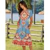 imageHOTOUCH Womens Summer Short Sleeve ALine Midi Dresses Casual Floral TShirt Dress Flowy Beach Sundress with PocketsOrange Yellow Blue Floral