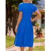 imageHOTOUCH Womens Summer Short Sleeve ALine Midi Dresses Casual Floral TShirt Dress Flowy Beach Sundress with PocketsRoyal Blue