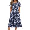 Navy Blue White Floral