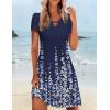 imageHOTOUCH Womens Casual ALine Dress with Pockets Summer Beach Floral Tshirt Dress Short Sleeve Mini Dress Flowy SundressesFloral002