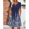 imageHOTOUCH Womens Casual ALine Dress with Pockets Summer Beach Floral Tshirt Dress Short Sleeve Mini Dress Flowy SundressesFloral002