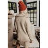 imageHOTOUCH Womens Casual Zip Up Lantern Long Sleeve Knit Sweater Dress Foldover Collar Loose Ribbed Pullover Jumper SweatersLight Khaki