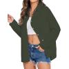 imageHOTOUCH Womens Linen Button Down Shirt Casual Long Sleeve Cotton Blouse Loose Fit Collared Work Gauze Tops with PocketArmy Green