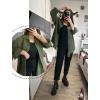 imageHOTOUCH Womens Linen Button Down Shirt Casual Long Sleeve Cotton Blouse Loose Fit Collared Work Gauze Tops with PocketArmy Green