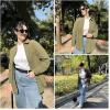 imageHOTOUCH Womens Linen Button Down Shirt Casual Long Sleeve Cotton Blouse Loose Fit Collared Work Gauze Tops with PocketArmy Green
