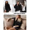 imageHOTOUCH Womens Linen Button Down Shirt Casual Long Sleeve Cotton Blouse Loose Fit Collared Work Gauze Tops with PocketBlack