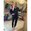 imageHOTOUCH Womens Linen Button Down Shirt Casual Long Sleeve Cotton Blouse Loose Fit Collared Work Gauze Tops with PocketBlack