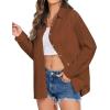 imageHOTOUCH Womens Linen Button Down Shirt Casual Long Sleeve Cotton Blouse Loose Fit Collared Work Gauze Tops with PocketBrown