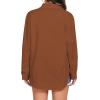 imageHOTOUCH Womens Linen Button Down Shirt Casual Long Sleeve Cotton Blouse Loose Fit Collared Work Gauze Tops with PocketBrown