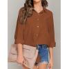 imageHOTOUCH Womens Linen Button Down Shirt Casual Long Sleeve Cotton Blouse Loose Fit Collared Work Gauze Tops with PocketBrown
