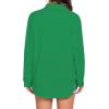 imageHOTOUCH Womens Linen Button Down Shirt Casual Long Sleeve Cotton Blouse Loose Fit Collared Work Gauze Tops with PocketDark Green