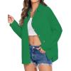 imageHOTOUCH Womens Linen Button Down Shirt Casual Long Sleeve Cotton Blouse Loose Fit Collared Work Gauze Tops with PocketDark Green