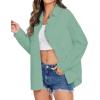 imageHOTOUCH Womens Linen Button Down Shirt Casual Long Sleeve Cotton Blouse Loose Fit Collared Work Gauze Tops with PocketGreen
