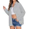 imageHOTOUCH Womens Linen Button Down Shirt Casual Long Sleeve Cotton Blouse Loose Fit Collared Work Gauze Tops with PocketGrey