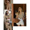 imageHOTOUCH Womens Linen Button Down Shirt Casual Long Sleeve Cotton Blouse Loose Fit Collared Work Gauze Tops with PocketKhaki