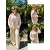 imageHOTOUCH Womens Linen Button Down Shirt Casual Long Sleeve Cotton Blouse Loose Fit Collared Work Gauze Tops with PocketKhaki