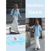 imageHOTOUCH Womens Linen Button Down Shirt Casual Long Sleeve Cotton Blouse Loose Fit Collared Work Gauze Tops with PocketLight Blue