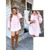 imageHOTOUCH Womens Linen Button Down Shirt Casual Long Sleeve Cotton Blouse Loose Fit Collared Work Gauze Tops with PocketPink