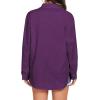 imageHOTOUCH Womens Linen Button Down Shirt Casual Long Sleeve Cotton Blouse Loose Fit Collared Work Gauze Tops with PocketPurple