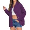 imageHOTOUCH Womens Linen Button Down Shirt Casual Long Sleeve Cotton Blouse Loose Fit Collared Work Gauze Tops with PocketPurple