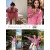 imageHOTOUCH Womens Linen Button Down Shirt Casual Long Sleeve Cotton Blouse Loose Fit Collared Work Gauze Tops with PocketWatermelon Pink