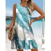 imageHOTOUCH Womens Summer Dresses Casual Loose Sleeveless Tshirt Sundress Ruffle Hem Tank Dress Beach Dress with PocketsBoho1