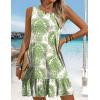 imageHOTOUCH Womens Summer Dresses Casual Loose Sleeveless Tshirt Sundress Ruffle Hem Tank Dress Beach Dress with PocketsBoho2