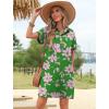 imageHOTOUCH Womens Summer Shirt Dress Short Sleeve Floral Shift Dresses Casual Loose Flowy Beach Sundress with PocketsA02pink Floral Print
