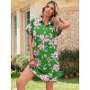 imageHOTOUCH Womens Summer Shirt Dress Short Sleeve Floral Shift Dresses Casual Loose Flowy Beach Sundress with PocketsA02pink Floral Print