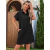 imageHOTOUCH Womens Summer Shirt Dress Short Sleeve Floral Shift Dresses Casual Loose Flowy Beach Sundress with PocketsA03black
