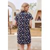 imageHOTOUCH Womens Summer Shirt Dress Short Sleeve Floral Shift Dresses Casual Loose Flowy Beach Sundress with PocketsBlue Pink Floral