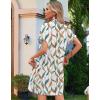 imageHOTOUCH Womens Summer Shirt Dress Short Sleeve Floral Shift Dresses Casual Loose Flowy Beach Sundress with PocketsColorful Leaves