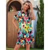 imageHOTOUCH Womens Summer Shirt Dress Short Sleeve Floral Shift Dresses Casual Loose Flowy Beach Sundress with PocketsMulticolor