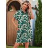 imageHOTOUCH Womens Summer Shirt Dress Short Sleeve Floral Shift Dresses Casual Loose Flowy Beach Sundress with PocketsPink Leaf Print