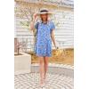 imageHOTOUCH Womens Summer Shirt Dress Short Sleeve Floral Shift Dresses Casual Loose Flowy Beach Sundress with PocketsWhite Flower Print