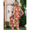 imageHOTOUCH Womens Summer Shirt Dress Short Sleeve Floral Shift Dresses Casual Loose Flowy Beach Sundress with PocketsWhite Red Orange Floral