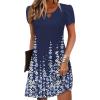 imageHOTOUCH Womens Casual ALine Dress with Pockets Summer Beach Floral Tshirt Dress Short Sleeve Mini Dress Flowy SundressesFloral002