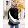 imageHOTOUCH Womens Fall Tunics Long Sleeve Tops Cross V Neck Shirts Loose Casual Blouses with Decor ButtonBlack Colorblock