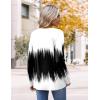 imageHOTOUCH Womens Fall Tunics Long Sleeve Tops Cross V Neck Shirts Loose Casual Blouses with Decor ButtonBlackwhite