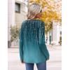 imageHOTOUCH Womens Fall Tunics Long Sleeve Tops Cross V Neck Shirts Loose Casual Blouses with Decor ButtonBlue Gradient