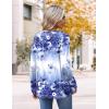 imageHOTOUCH Womens Fall Tunics Long Sleeve Tops Cross V Neck Shirts Loose Casual Blouses with Decor ButtonBlue Purple Floral