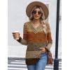 imageHOTOUCH Womens Fall Tunics Long Sleeve Tops Cross V Neck Shirts Loose Casual Blouses with Decor ButtonCaramel