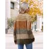 imageHOTOUCH Womens Fall Tunics Long Sleeve Tops Cross V Neck Shirts Loose Casual Blouses with Decor ButtonCaramel